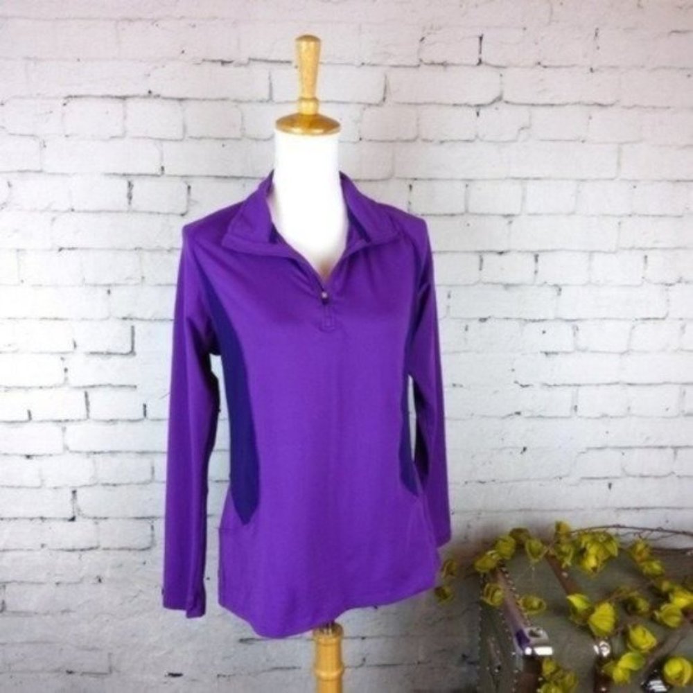 C9 By Champion Quarter Zip Performance Pullover Top In Purple Size Large